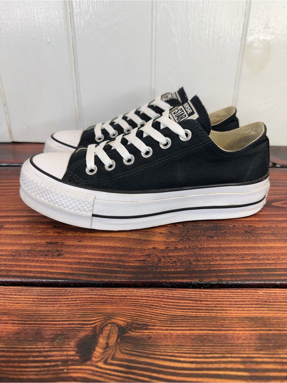 Converse Chuck Taylor All Star Lift Platform Low Top Sneakers Black White